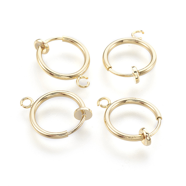 PandaHall Brass Clip-on Hoop Earrings, For Non-pierced Ears, with Spring Findings, Nickel Free, Real 18K Gold Plated, 16.5~17x12.5x4mm, Hole...
PandaHall Brass Clip-on Hoop Earrings, For Non-pierced Ears, with Spring Findings, Nickel Free, Real 18K Gold Plated, 16.5~17x12.5x4mm, Hole...