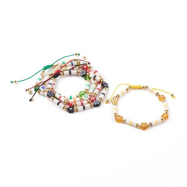 PandaHall Adjustable Nylon Thread Braided Beads Bracelets, with Polymer Clay Heishi Beads, Millefiori Glass Beads and Brass Beads, Flower..., Multicolor
PandaHall Adjustable Nylon Thread Braided Beads Bracelets, with Polymer Clay Heishi Beads, Millefiori Glass Beads and Brass Beads, Flower..., Multicolor