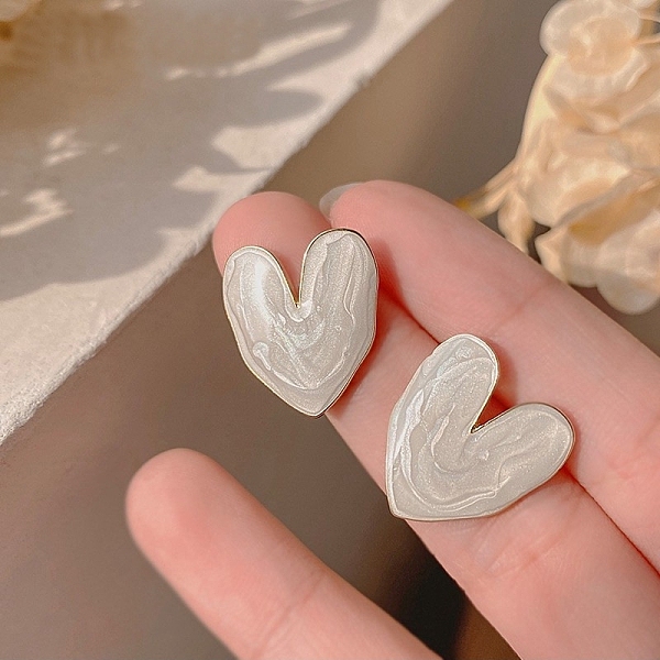 PandaHall Alloy Enamel Earrings for Women, with 925 Sterling Silver Pin, Old Lace, 24x10mm Alloy Heart
PandaHall Alloy Enamel Earrings for Women, with 925 Sterling Silver Pin, Old Lace, 24x10mm Alloy Heart