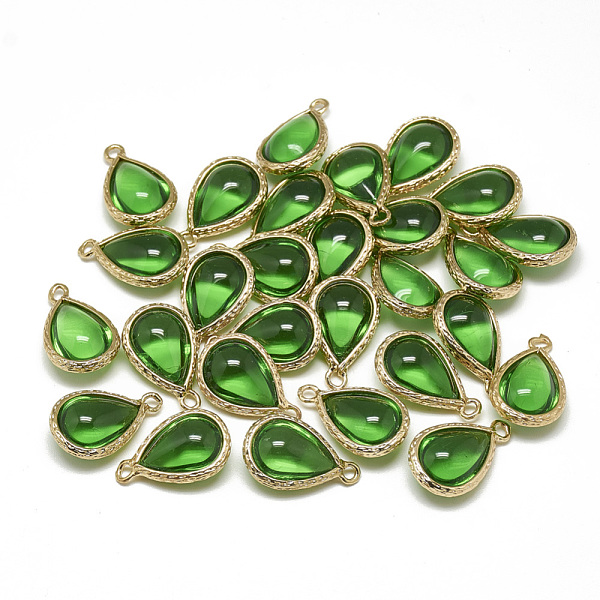 PandaHall Glass Pendants, with Golden Tone Brass Findings, teardrop, Lime Green, 18.5x12.5x7mm, Hole: 1.5mm Brass+Glass Teardrop Green
PandaHall Glass Pendants, with Golden Tone Brass Findings, teardrop, Lime Green, 18.5x12.5x7mm, Hole: 1.5mm Brass+Glass Teardrop Green