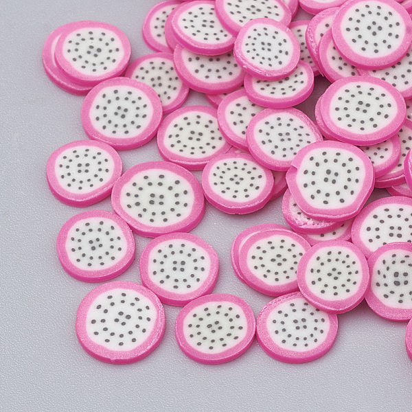 PandaHall Handmade Polymer Clay Nail Art Decoration, Fashion Nail Care, No Hole, Fruit, Dragon fruit, Hot Pink, 4~5x0.1~3mm, about...
PandaHall Handmade Polymer Clay Nail Art Decoration, Fashion Nail Care, No Hole, Fruit, Dragon fruit, Hot Pink, 4~5x0.1~3mm, about...