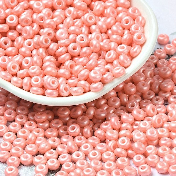 PandaHall Baking Paint Luster Glass Seed Beads, Donut, Light Salmon, 4x2.5mm, Hole: 1mm, 6205pcs/pound Glass Donut
PandaHall Baking Paint Luster Glass Seed Beads, Donut, Light Salmon, 4x2.5mm, Hole: 1mm, 6205pcs/pound Glass Donut