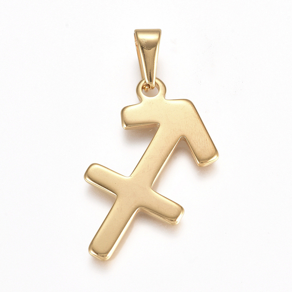 PandaHall 304 Stainless Steel Pendants, Constellation/Zodiac Sign, Golden, Sagittarius, 22.5x12x1.7mm, Hole: 3x6mm 304 Stainless Steel...
PandaHall 304 Stainless Steel Pendants, Constellation/Zodiac Sign, Golden, Sagittarius, 22.5x12x1.7mm, Hole: 3x6mm 304 Stainless Steel...