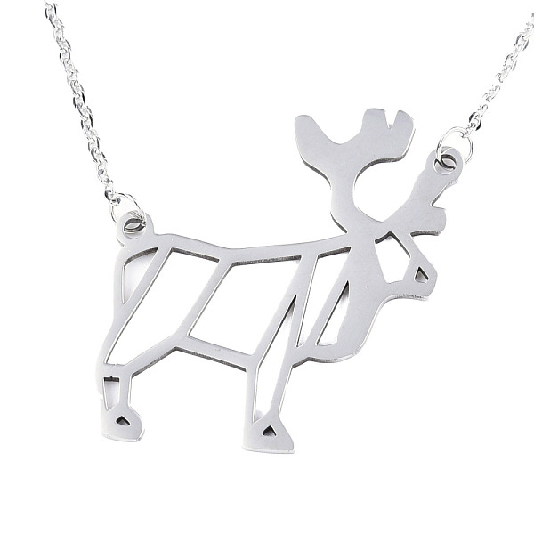 PandaHall 201 Stainless Steel Pendant Necklaces, with Cable Chains, Christmas Reindeer/Stag, Stainless Steel Color, 17.9 inch(45.5cm), 2mm...
PandaHall 201 Stainless Steel Pendant Necklaces, with Cable Chains, Christmas Reindeer/Stag, Stainless Steel Color, 17.9 inch(45.5cm), 2mm...