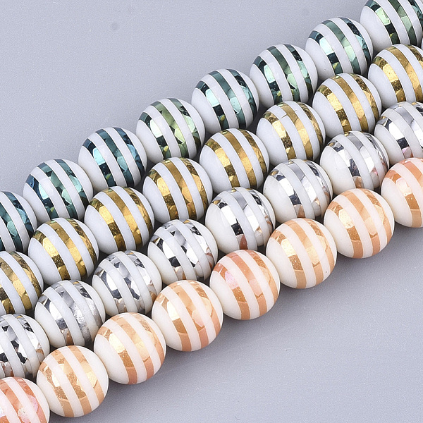 PandaHall Electroplate Glass Beads Strands, Round with Stripe, Mixed Color, 10x9.5mm, Hole: 1.2mm, about 30pcs/strand, 11.2 inch Glass..., Multicolor
PandaHall Electroplate Glass Beads Strands, Round with Stripe, Mixed Color, 10x9.5mm, Hole: 1.2mm, about 30pcs/strand, 11.2 inch Glass..., Multicolor
