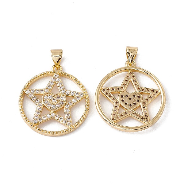 PandaHall Brass Micro Pave Clear Cubic Zirconia Pendants, Cadmium Free & Nickel Free & Lead Free, Rack Plating, Flat Round with Star Pattern...
PandaHall Brass Micro Pave Clear Cubic Zirconia Pendants, Cadmium Free & Nickel Free & Lead Free, Rack Plating, Flat Round with Star Pattern...