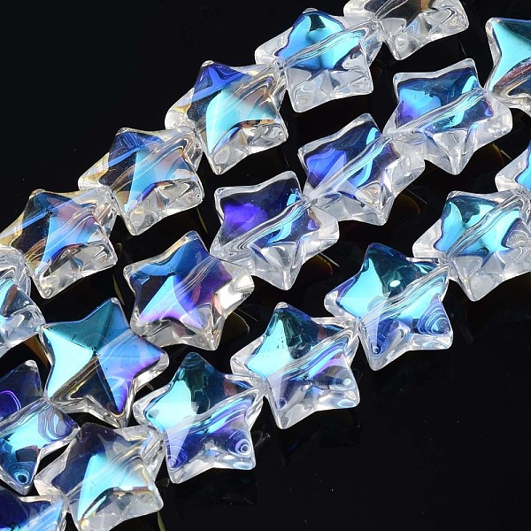 PandaHall Electroplate Glass Beads Strand, AB Color, Star, Clear AB, 11.5~12.5x13x7mm, Hole: 1mm, about 55~56pcs/strand, 23.62 inch~ 25.20..., White
PandaHall Electroplate Glass Beads Strand, AB Color, Star, Clear AB, 11.5~12.5x13x7mm, Hole: 1mm, about 55~56pcs/strand, 23.62 inch~ 25.20..., White