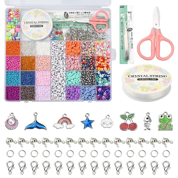 PandaHall DIY Heishi & Seed Beads Jewelry Set Making Kit, Including Acrylic & Polymer Clay & Glass Seed Beads, Alloy Clasp & Pendant..., Multicolor
PandaHall DIY Heishi & Seed Beads Jewelry Set Making Kit, Including Acrylic & Polymer Clay & Glass Seed Beads, Alloy Clasp & Pendant..., Multicolor