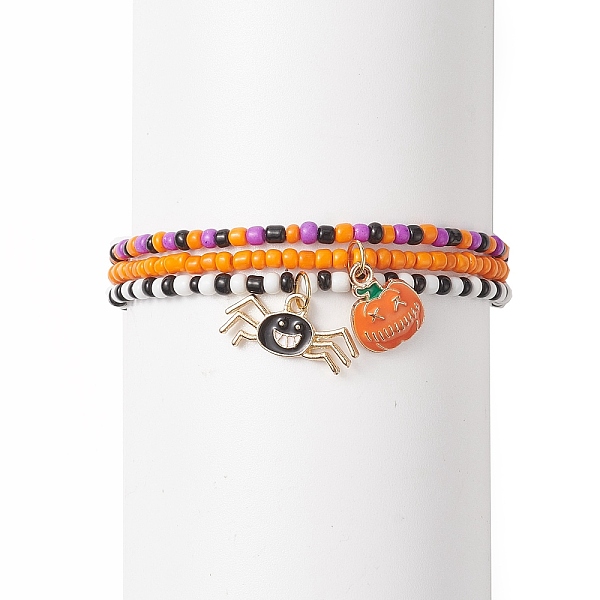 PandaHall 3Pcs 3 Style Glass Seed Beaded Stretch Bracelets Set, Halloween Pumpkin & Spider Alloy Enamel Charms Stackable Bracelets for Women..., Multicolor
PandaHall 3Pcs 3 Style Glass Seed Beaded Stretch Bracelets Set, Halloween Pumpkin & Spider Alloy Enamel Charms Stackable Bracelets for Women..., Multicolor