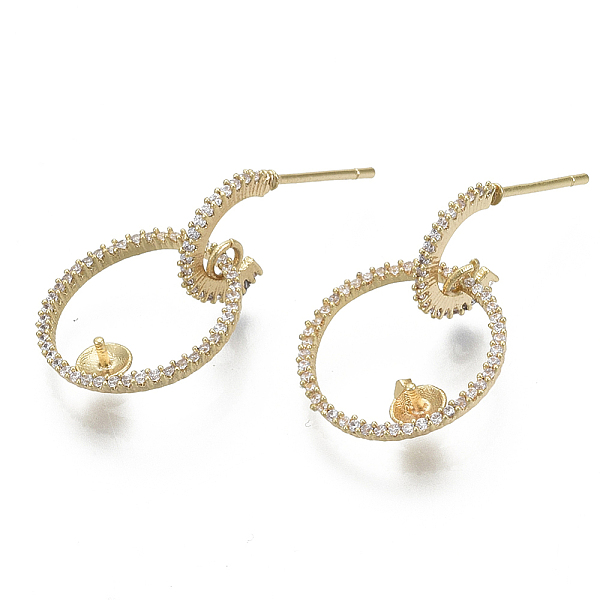 PandaHall Brass Micro Pave Cubic Zirconia Stud Earring Findings, for Half Drilled Beads, Ring Shape, Real 18K Gold Plated, Clear, 25mm, Pin...
PandaHall Brass Micro Pave Cubic Zirconia Stud Earring Findings, for Half Drilled Beads, Ring Shape, Real 18K Gold Plated, Clear, 25mm, Pin...