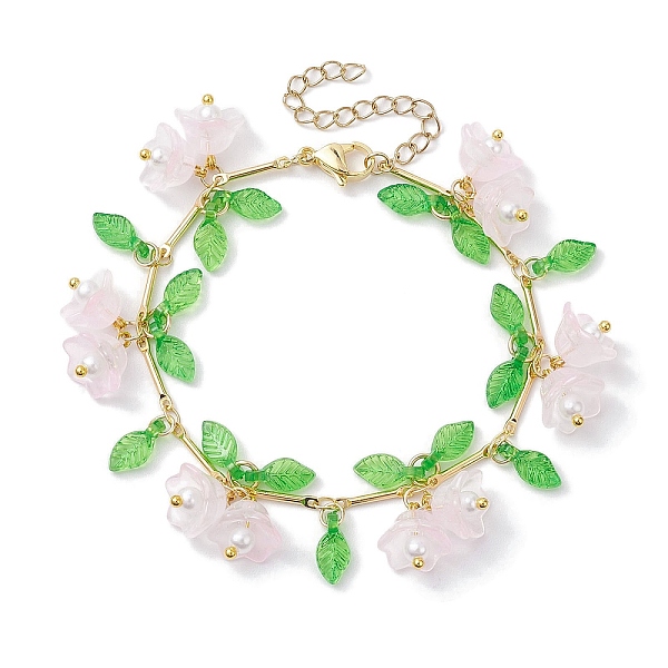 PandaHall Flower Glass & Acrylic Charm Bracelets, Brass Bar Link Chain Bracelets for Women, Pink, 7-1/8 inch(18cm) Brass Flower Pink
PandaHall Flower Glass & Acrylic Charm Bracelets, Brass Bar Link Chain Bracelets for Women, Pink, 7-1/8 inch(18cm) Brass Flower Pink