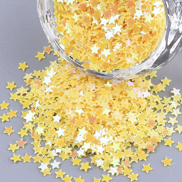 PandaHall Ornament Accessories, PVC Plastic Paillette/Sequins Beads, AB Color Plated, Star, Yellow, 2.6x2.7x0.4mm, about 410000pcs/500g PVC...
PandaHall Ornament Accessories, PVC Plastic Paillette/Sequins Beads, AB Color Plated, Star, Yellow, 2.6x2.7x0.4mm, about 410000pcs/500g PVC...