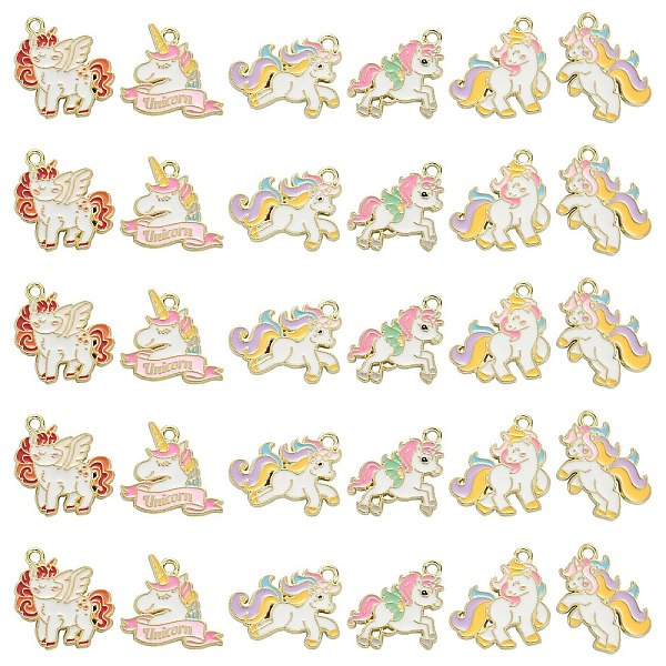 PandaHall 30Pcs 6 Styles Alloy Enamel Pendants, Light Gold, Unicorn, White, 16~21x18~21x1~1.5mm, Hole: 1.8mm, 5pcs/style Alloy+Enamel...
PandaHall 30Pcs 6 Styles Alloy Enamel Pendants, Light Gold, Unicorn, White, 16~21x18~21x1~1.5mm, Hole: 1.8mm, 5pcs/style Alloy+Enamel...
