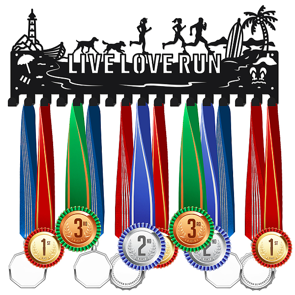 PandaHall Fashion Iron Medal Hanger Holder Display Wall Rack, with Screws, Word Live Love Run, Beach Theme Pattern, 150x400mm Iron Others
PandaHall Fashion Iron Medal Hanger Holder Display Wall Rack, with Screws, Word Live Love Run, Beach Theme Pattern, 150x400mm Iron Others
