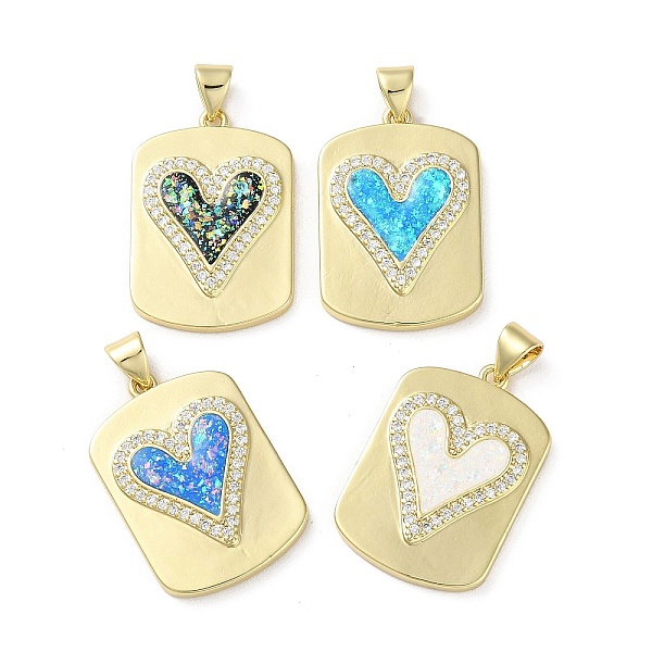 PandaHall Valentine's Day Brass Micro Pave Clear Cubic Zirconia Pendants, with Synthetic Opal, Real 18K Gold Plated, Rectangle with Heart..., Multicolor
PandaHall Valentine's Day Brass Micro Pave Clear Cubic Zirconia Pendants, with Synthetic Opal, Real 18K Gold Plated, Rectangle with Heart..., Multicolor