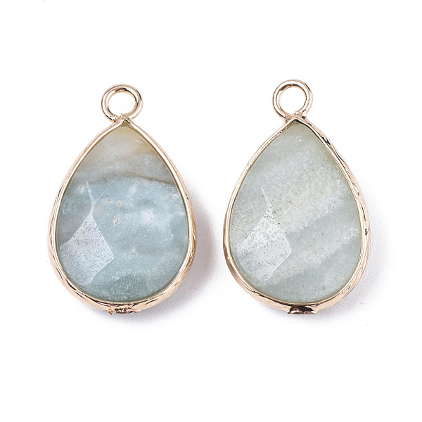 PandaHall Natural Flower Amazonite Pendants, with Golden Plated Brass Edge and Loop, Teardrop, Faceted, 24x14.5x6.5mm, Hole: 2mm Flower...
PandaHall Natural Flower Amazonite Pendants, with Golden Plated Brass Edge and Loop, Teardrop, Faceted, 24x14.5x6.5mm, Hole: 2mm Flower...