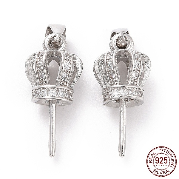 PandaHall Rhodium Plated 925 Sterling Silver Cup Peg Bails, with Clear Cubic Ziconia, Crown, for Half Drilled Beads, Platinum, 16x7mm, Hole...
PandaHall Rhodium Plated 925 Sterling Silver Cup Peg Bails, with Clear Cubic Ziconia, Crown, for Half Drilled Beads, Platinum, 16x7mm, Hole...