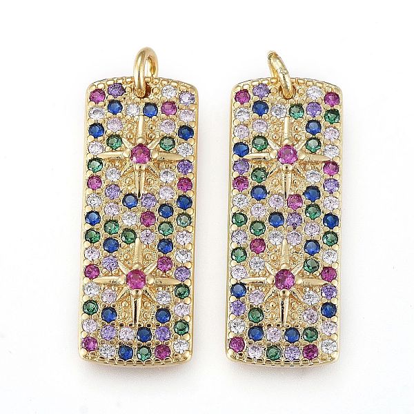 PandaHall Brass Micro Pave Cubic Zirconia Pendants, Long-Lasting Plated, Rectangle, Colorful, Real 18K Gold Plated, 22x8.5x2mm, Hole: 2.1mm...
PandaHall Brass Micro Pave Cubic Zirconia Pendants, Long-Lasting Plated, Rectangle, Colorful, Real 18K Gold Plated, 22x8.5x2mm, Hole: 2.1mm...