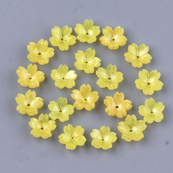PandaHall Cellulose Acetate(Resin) Bead Caps, 5-Petal, Sakura, Yellow, 10.5x11x4.5mm, Hole: 1mm Cellulose Acetate Yellow
PandaHall Cellulose Acetate(Resin) Bead Caps, 5-Petal, Sakura, Yellow, 10.5x11x4.5mm, Hole: 1mm Cellulose Acetate Yellow