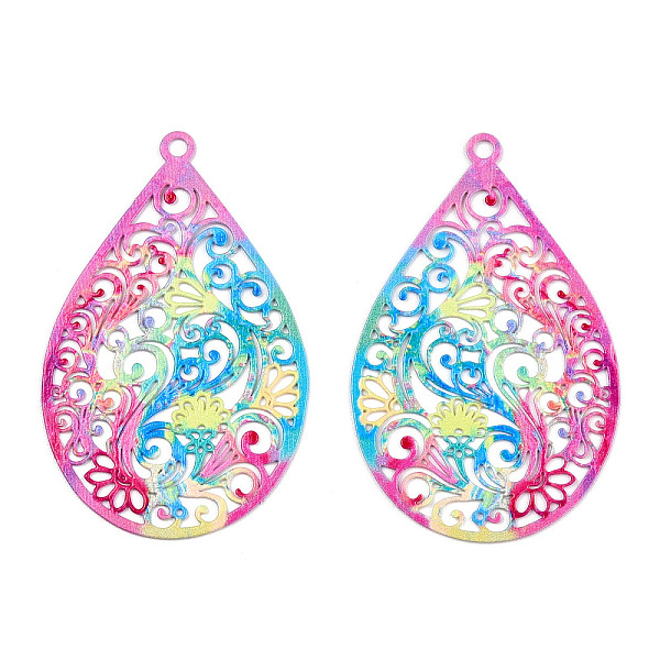 PandaHall Spray Painted 430 Stainless Steel Filigree Pendants, Teardrop, Medium Violet Red, 45x28.5x0.5mm, Hole: 2mm 430 Stainless Steel...
PandaHall Spray Painted 430 Stainless Steel Filigree Pendants, Teardrop, Medium Violet Red, 45x28.5x0.5mm, Hole: 2mm 430 Stainless Steel...