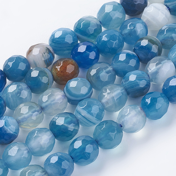 PandaHall Natural Stripe Agate Beads Strands, Faceted, Dyed, Round, Marine Blue, 6mm, Hole: 1mm, about 62pcs/strand, 15 inch Banded Agate...
PandaHall Natural Stripe Agate Beads Strands, Faceted, Dyed, Round, Marine Blue, 6mm, Hole: 1mm, about 62pcs/strand, 15 inch Banded Agate...
