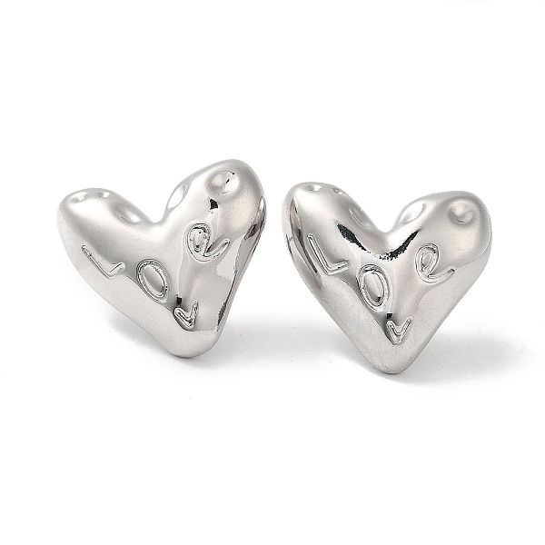 PandaHall Rack Plating Brass Heart Stud Earrings, Cadmium Free & Lead Free, Platinum, 19.5x21.5mm Brass Heart
PandaHall Rack Plating Brass Heart Stud Earrings, Cadmium Free & Lead Free, Platinum, 19.5x21.5mm Brass Heart