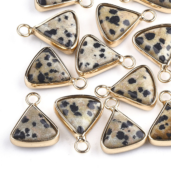 PandaHall Natural Dalmatian Jasper Pendants, with Brass Findings, Triangle, Golden, 16~16.5x12.5x5mm, Hole: 2mm Dalmatian Jasper Triangle
PandaHall Natural Dalmatian Jasper Pendants, with Brass Findings, Triangle, Golden, 16~16.5x12.5x5mm, Hole: 2mm Dalmatian Jasper Triangle