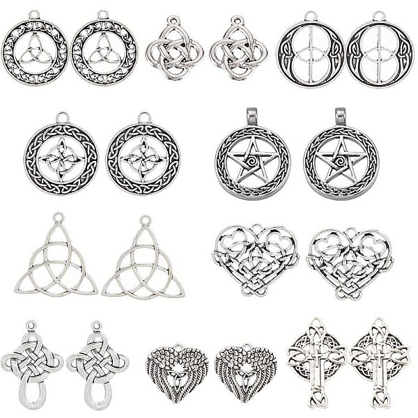 PandaHall SUNNYCLUE DIY 20Pcs 10 Style Tibetan Style Alloy Pendants,Trinity Knot/Triquetra & Heart & Cross, Antique Silver...
PandaHall SUNNYCLUE DIY 20Pcs 10 Style Tibetan Style Alloy Pendants,Trinity Knot/Triquetra & Heart & Cross, Antique Silver...
