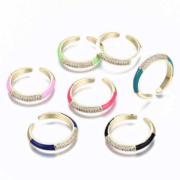 PandaHall Brass Micro Pave Clear Cubic Zirconia Cuff Rings, Open Rings, with Enamel, Cadmium Free & Nickel Free & Lead Free, Golden, Mixed..., Multicolor
PandaHall Brass Micro Pave Clear Cubic Zirconia Cuff Rings, Open Rings, with Enamel, Cadmium Free & Nickel Free & Lead Free, Golden, Mixed..., Multicolor