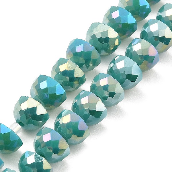 PandaHall AB Color Plate Glass Beads Strands, Opaque Color, Faceted Half Round, Teal, 7~7.5x5mm, Hole: 1mm, about 80pcs/strand..., Cyan
PandaHall AB Color Plate Glass Beads Strands, Opaque Color, Faceted Half Round, Teal, 7~7.5x5mm, Hole: 1mm, about 80pcs/strand..., Cyan