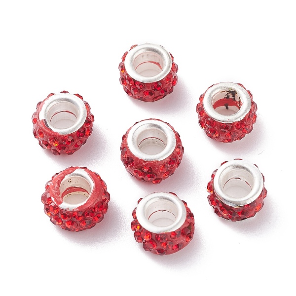 PandaHall (Defective Closeout Sale Border damaged)Polymer Clay Rhinestone European Beads, Large Hole Beads, Rondelle, with Silver Color..., Red
PandaHall (Defective Closeout Sale Border damaged)Polymer Clay Rhinestone European Beads, Large Hole Beads, Rondelle, with Silver Color..., Red