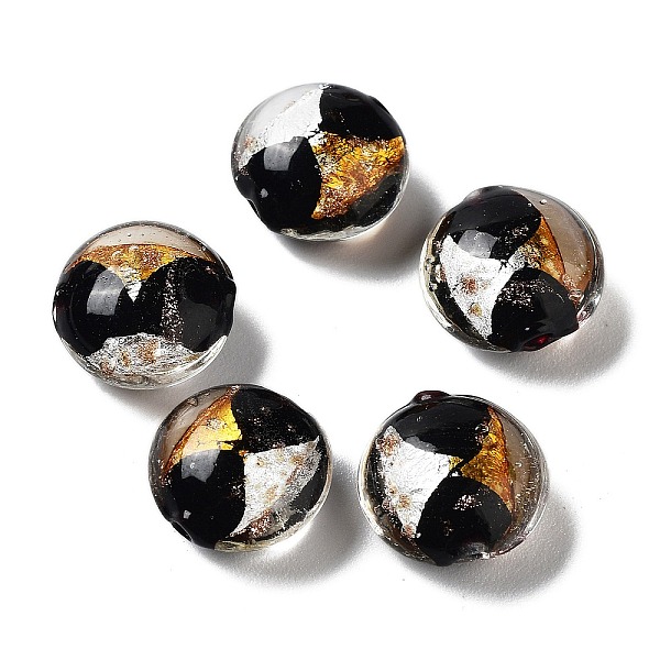 PandaHall Handmade Lampwork Beads, with Gold Foil, Oval, Black, 11~12x11.5~12.5x7~7.5mm, Hole: 2mm Lampwork Oval Black
PandaHall Handmade Lampwork Beads, with Gold Foil, Oval, Black, 11~12x11.5~12.5x7~7.5mm, Hole: 2mm Lampwork Oval Black
