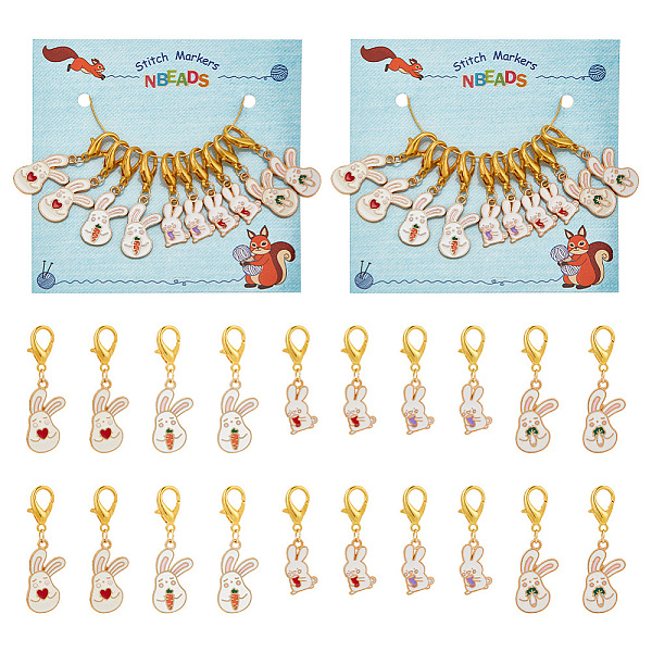 PandaHall Alloy Enamel Rabbit Pendant Locking Stitch Markers, Zinc Alloy Lobster Claw Clasp Stitch Marker, White, 37~42mm, 2pcs/style, 5...
PandaHall Alloy Enamel Rabbit Pendant Locking Stitch Markers, Zinc Alloy Lobster Claw Clasp Stitch Marker, White, 37~42mm, 2pcs/style, 5...