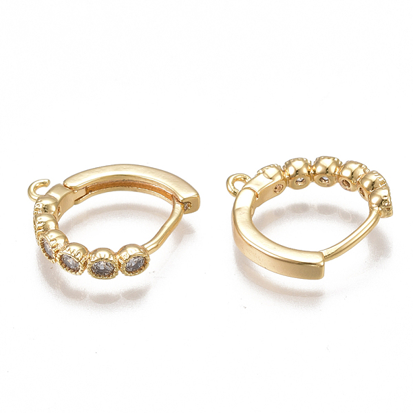 PandaHall Brass Huggie Hoop Earring Findings, with Cubic Zirconia and Loop, Nickel Free, Real 18K Gold Plated, Clear, 14x14x2.5mm, Hole: 1mm...
PandaHall Brass Huggie Hoop Earring Findings, with Cubic Zirconia and Loop, Nickel Free, Real 18K Gold Plated, Clear, 14x14x2.5mm, Hole: 1mm...