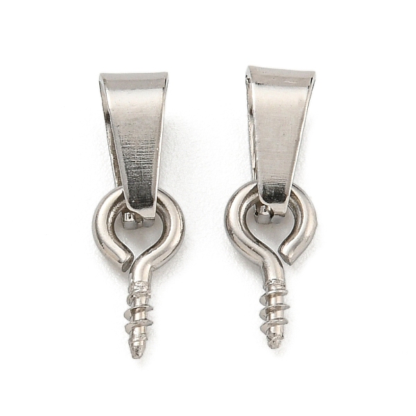 PandaHall 304 Stainless Steel Screw Eye Pin Peg Bails, with 201 Stainless Steel Snap On Bails, For Half Drilled Beads, Stainless Steel Color...
PandaHall 304 Stainless Steel Screw Eye Pin Peg Bails, with 201 Stainless Steel Snap On Bails, For Half Drilled Beads, Stainless Steel Color...