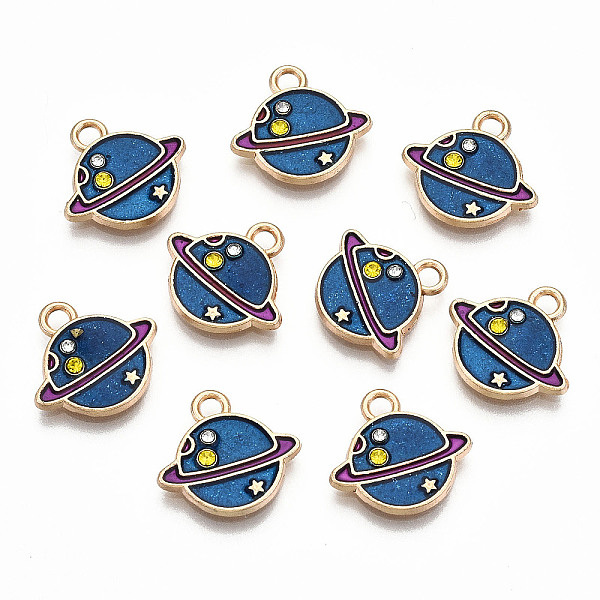 PandaHall Alloy Enamel Charms, with Rhinestone with Glitter Powder, Cadmium Free & Lead Free, Planet, Light Gold, Blue, 12.5x13.5x2mm, Hole..., Multicolor
PandaHall Alloy Enamel Charms, with Rhinestone with Glitter Powder, Cadmium Free & Lead Free, Planet, Light Gold, Blue, 12.5x13.5x2mm, Hole..., Multicolor