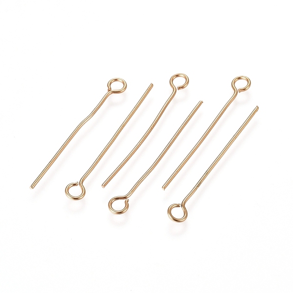 PandaHall 304 Stainless Steel Eye Pins, Golden, 25x0.6mm, Hole: 2mm 304 Stainless Steel
PandaHall 304 Stainless Steel Eye Pins, Golden, 25x0.6mm, Hole: 2mm 304 Stainless Steel