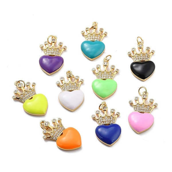 PandaHall Brass Cubic Zirconia Pendants, with Enamel & Jump Ring, Real 18K Gold Plated, Long-Lasting Plated, Lead Free & Cadmium Free, Heart..., Multicolor
PandaHall Brass Cubic Zirconia Pendants, with Enamel & Jump Ring, Real 18K Gold Plated, Long-Lasting Plated, Lead Free & Cadmium Free, Heart..., Multicolor