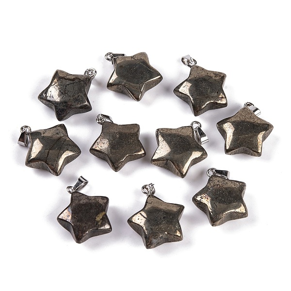 PandaHall Natural Chalcopyrite Pendants, Star Charm with 201 Stainless Steel Snap on Bails, Stainless Steel Color, 20~21x17~19x7~8mm, Hole...
PandaHall Natural Chalcopyrite Pendants, Star Charm with 201 Stainless Steel Snap on Bails, Stainless Steel Color, 20~21x17~19x7~8mm, Hole...