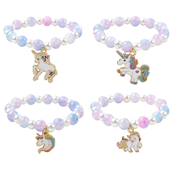 PandaHall Glass Beaded Stretch Bracelet with Alloy Enamel Unicorn Charm for Kids, Mixed Shapes, Inner Diameter: 1-3/4~2 inch(4.6~5cm) Glass..., Multicolor
PandaHall Glass Beaded Stretch Bracelet with Alloy Enamel Unicorn Charm for Kids, Mixed Shapes, Inner Diameter: 1-3/4~2 inch(4.6~5cm) Glass..., Multicolor