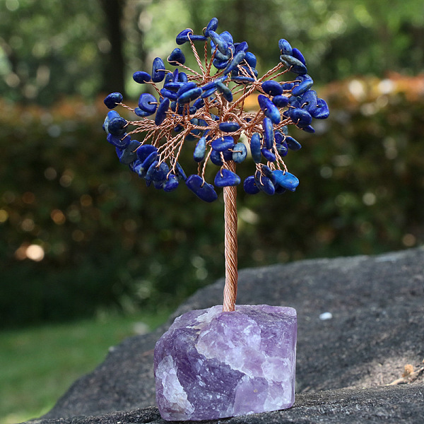 PandaHall Natural Lapis Lazuli Chips Tree Decorations, Ntural Fluorite Base with Copper Wire Feng Shui Energy Stone Gift for Home Office...
PandaHall Natural Lapis Lazuli Chips Tree Decorations, Ntural Fluorite Base with Copper Wire Feng Shui Energy Stone Gift for Home Office...