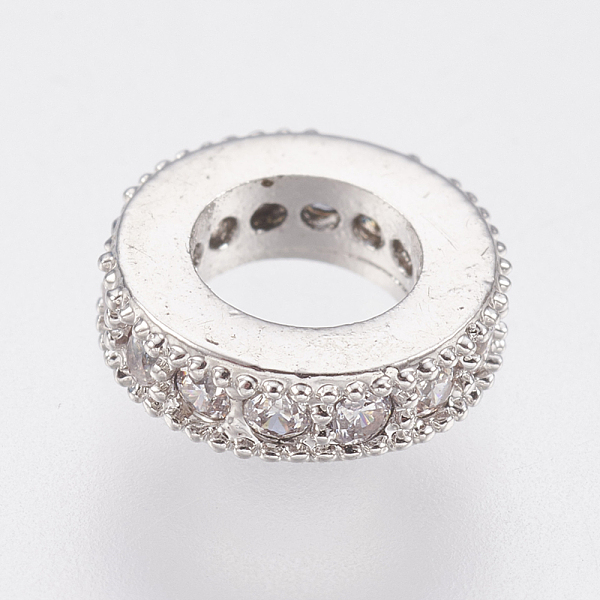 PandaHall Brass Micro Pave Cubic Zirconia European Beads, Large Hole Beads, Lead Free & Cadmium Free, Ring, Platinum, 8x2.5mm, Hole: 4.5mm...
PandaHall Brass Micro Pave Cubic Zirconia European Beads, Large Hole Beads, Lead Free & Cadmium Free, Ring, Platinum, 8x2.5mm, Hole: 4.5mm...