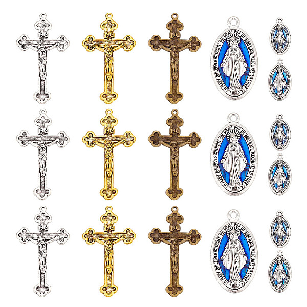 PandaHall ARRICRAFT 36Pcs 6 Style Zine Alloy Pendants and Enamel Pendants, Oval with Goddess & Crucifix Cross, Religion, Mixed Color...
PandaHall ARRICRAFT 36Pcs 6 Style Zine Alloy Pendants and Enamel Pendants, Oval with Goddess & Crucifix Cross, Religion, Mixed Color...