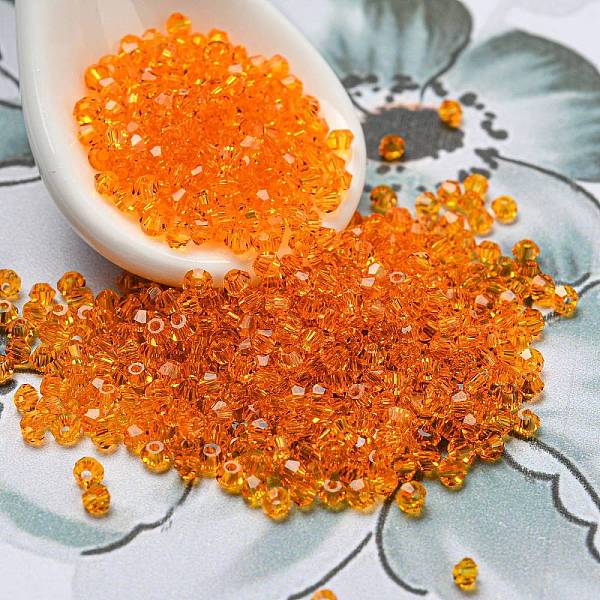 PandaHall Transparent Glass Beads, Faceted, Bicone, Dark Orange, 2x2mm, Hole: 0.7mm, about 720pcs/bag Glass Bicone
PandaHall Transparent Glass Beads, Faceted, Bicone, Dark Orange, 2x2mm, Hole: 0.7mm, about 720pcs/bag Glass Bicone