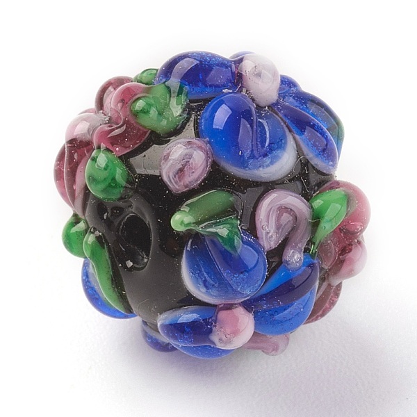 PandaHall Handmade Lampwork Beads, Rondelle with Flower, Bumpy, Blue, 14~15x12~13mm, Hole: 1.5~1.8mm Lampwork Rondelle Blue
PandaHall Handmade Lampwork Beads, Rondelle with Flower, Bumpy, Blue, 14~15x12~13mm, Hole: 1.5~1.8mm Lampwork Rondelle Blue