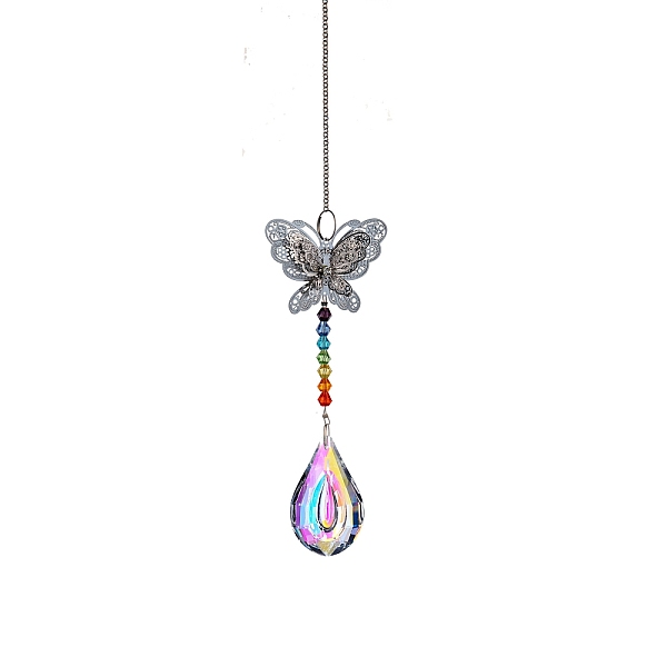 PandaHall Glass Teardrop Sun Catcher Hanging Prism Ornaments with Iron Butterfly, for Home, Garden, Ceiling Chandelier Decoration, Teardrop...
PandaHall Glass Teardrop Sun Catcher Hanging Prism Ornaments with Iron Butterfly, for Home, Garden, Ceiling Chandelier Decoration, Teardrop...