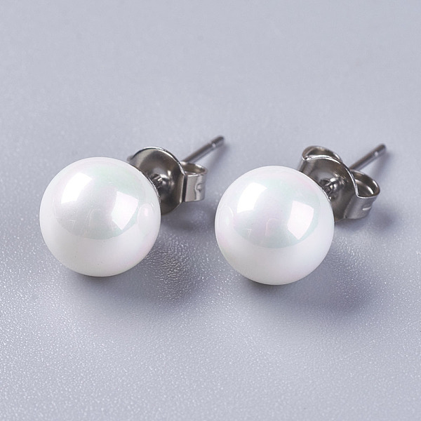 PandaHall Electroplate Shell Pearl Ball Stud Earrings, with 304 Stainless Steel Findings, White, 20x8mm, Pin: about 0.6mm Shell Pearl White
PandaHall Electroplate Shell Pearl Ball Stud Earrings, with 304 Stainless Steel Findings, White, 20x8mm, Pin: about 0.6mm Shell Pearl White