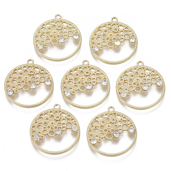 PandaHall Alloy Rhinestone Pendants, Flat Round, Light Gold, Crystal, 24x21.5x3.5mm, Hole: 1.6mm Alloy+Rhinestone Flat Round Clear
PandaHall Alloy Rhinestone Pendants, Flat Round, Light Gold, Crystal, 24x21.5x3.5mm, Hole: 1.6mm Alloy+Rhinestone Flat Round Clear