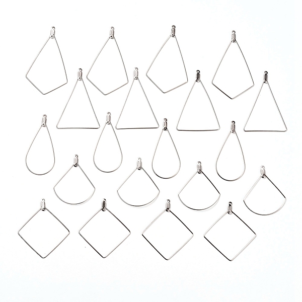 PandaHall 304 Stainless Steel Wire Pendants, Hoop Earring Findings, Teardrop & Kite & Rhombus & Fan & Triangle, Stainless Steel Color, 22...
PandaHall 304 Stainless Steel Wire Pendants, Hoop Earring Findings, Teardrop & Kite & Rhombus & Fan & Triangle, Stainless Steel Color, 22...