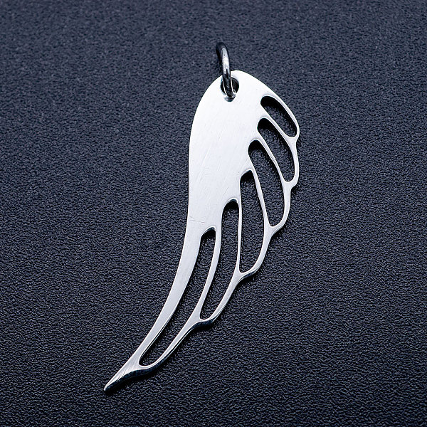 PandaHall 201 Stainless Steel Pendants, with Unsoldered Jump Rings, Wing, Stainless Steel Color, 31x11x1mm, Hole: 3mm, Jump Ring: 5x0.8mm...
PandaHall 201 Stainless Steel Pendants, with Unsoldered Jump Rings, Wing, Stainless Steel Color, 31x11x1mm, Hole: 3mm, Jump Ring: 5x0.8mm...